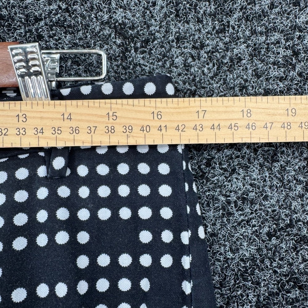 Gap Slim Cropped Pants Womens 8 Black White Polka Dot Geometric Stretch Trousers - Picture 5 of 8